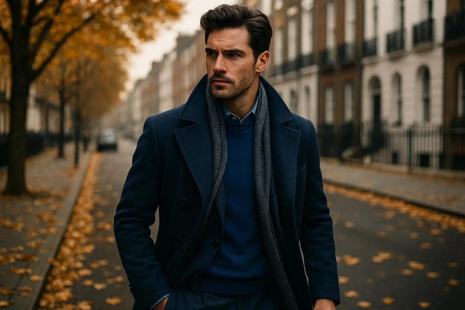 Blue Fall Layers That Walk with Confidence