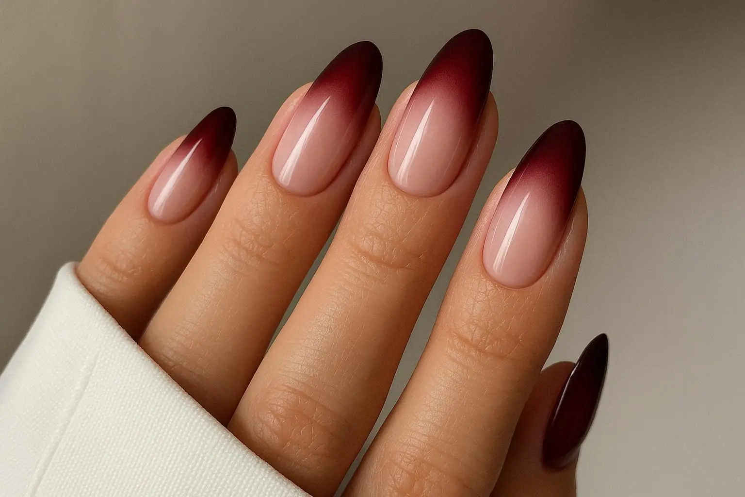 Elegant Burgundy Ombre French Tip Nails Sophisticated Nail Art Ideas