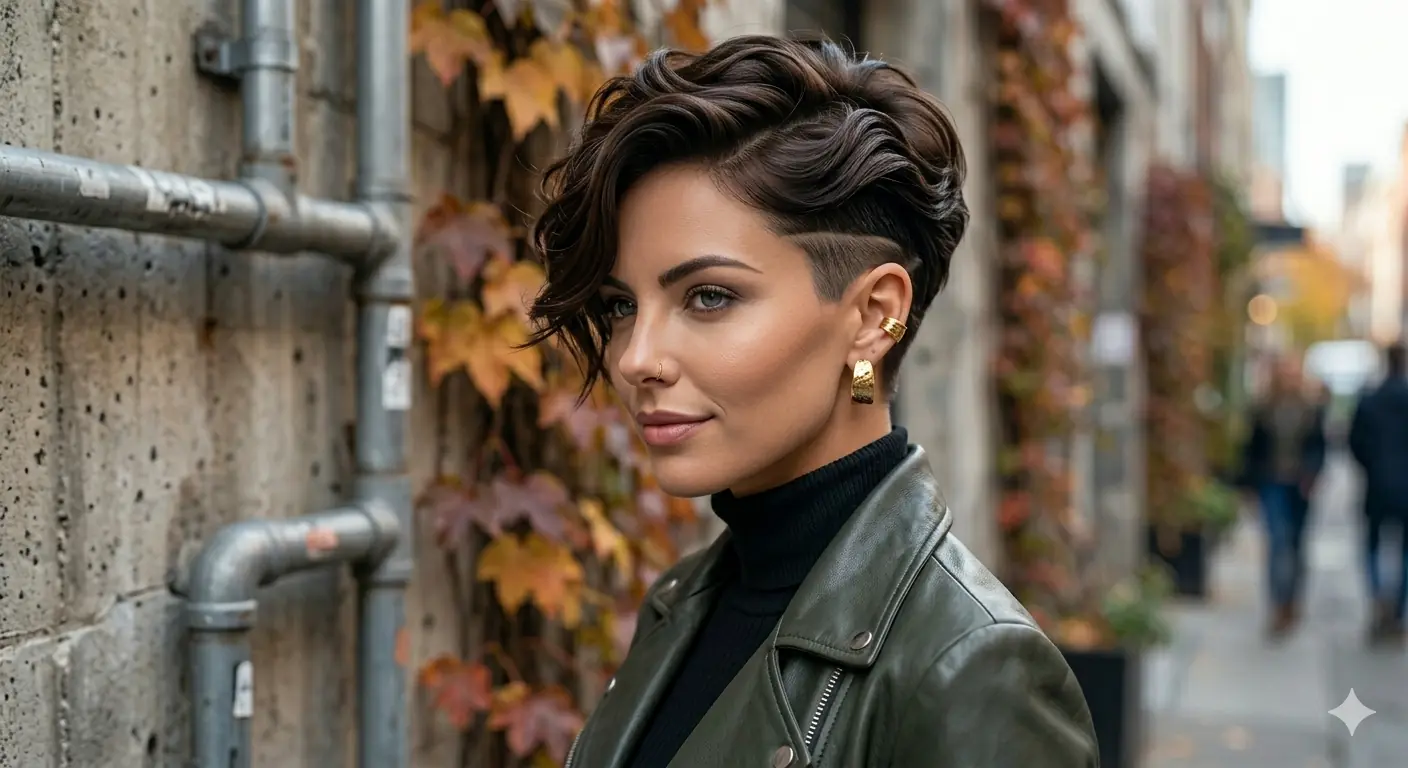 Graphic Undercut and Sculpted Waves