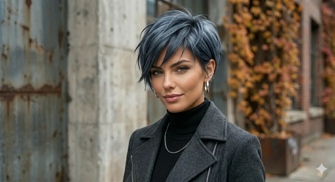 Razored-Cut Smoky Steel Elegance