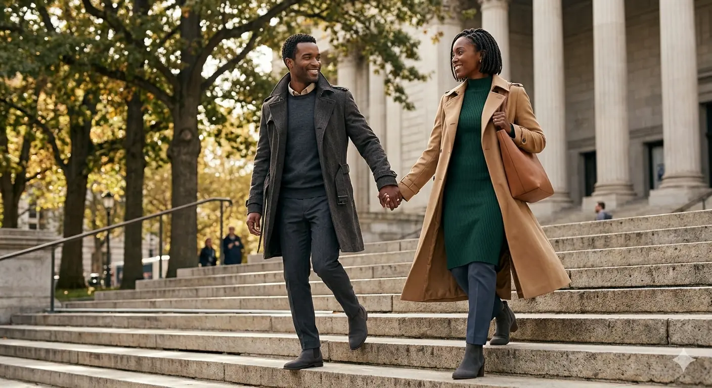 Trench Coat Classics and Modern Power Couple Energy