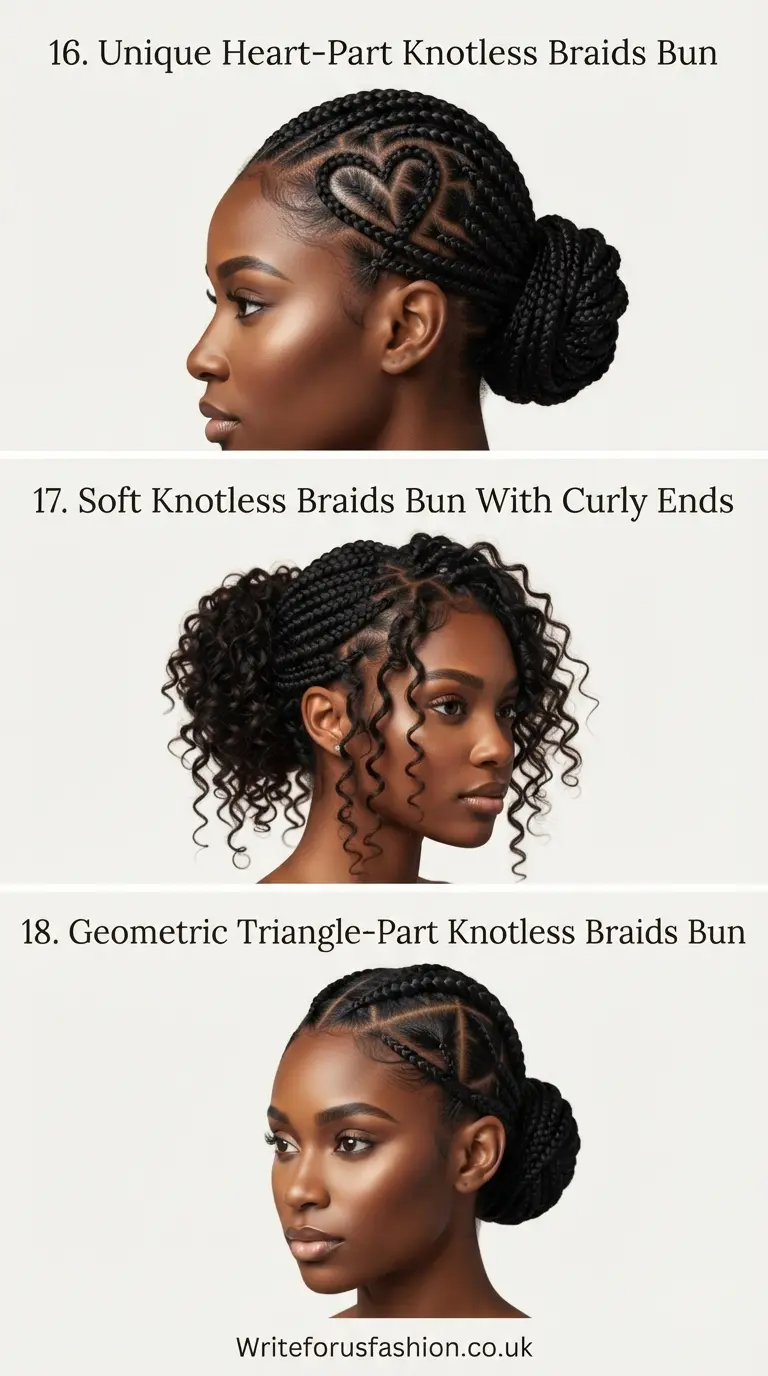 20 Gorgeous Knotless Braids Bun Hairstyles for Women to Inspire Your Next Look 7 Braids Bun Hairstyles for Women lastpart