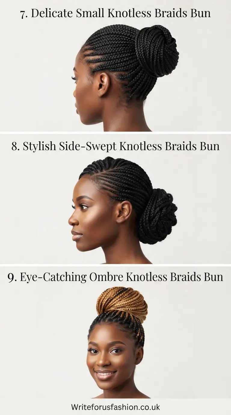 20 Gorgeous Knotless Braids Bun Hairstyles for Women to Inspire Your Next Look 4 Braids Bun Hairstyles for Women part3