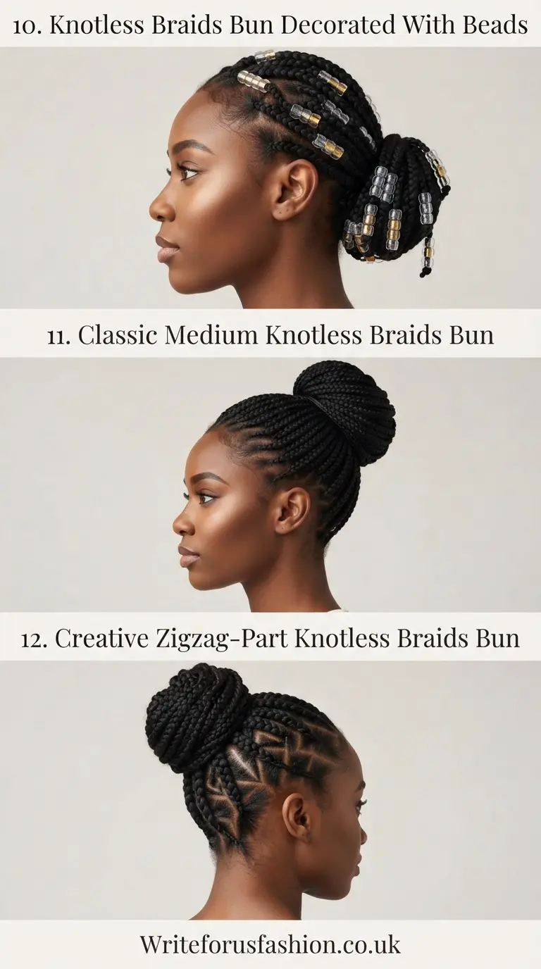20 Gorgeous Knotless Braids Bun Hairstyles for Women to Inspire Your Next Look 5 Braids Bun Hairstyles for Women part4