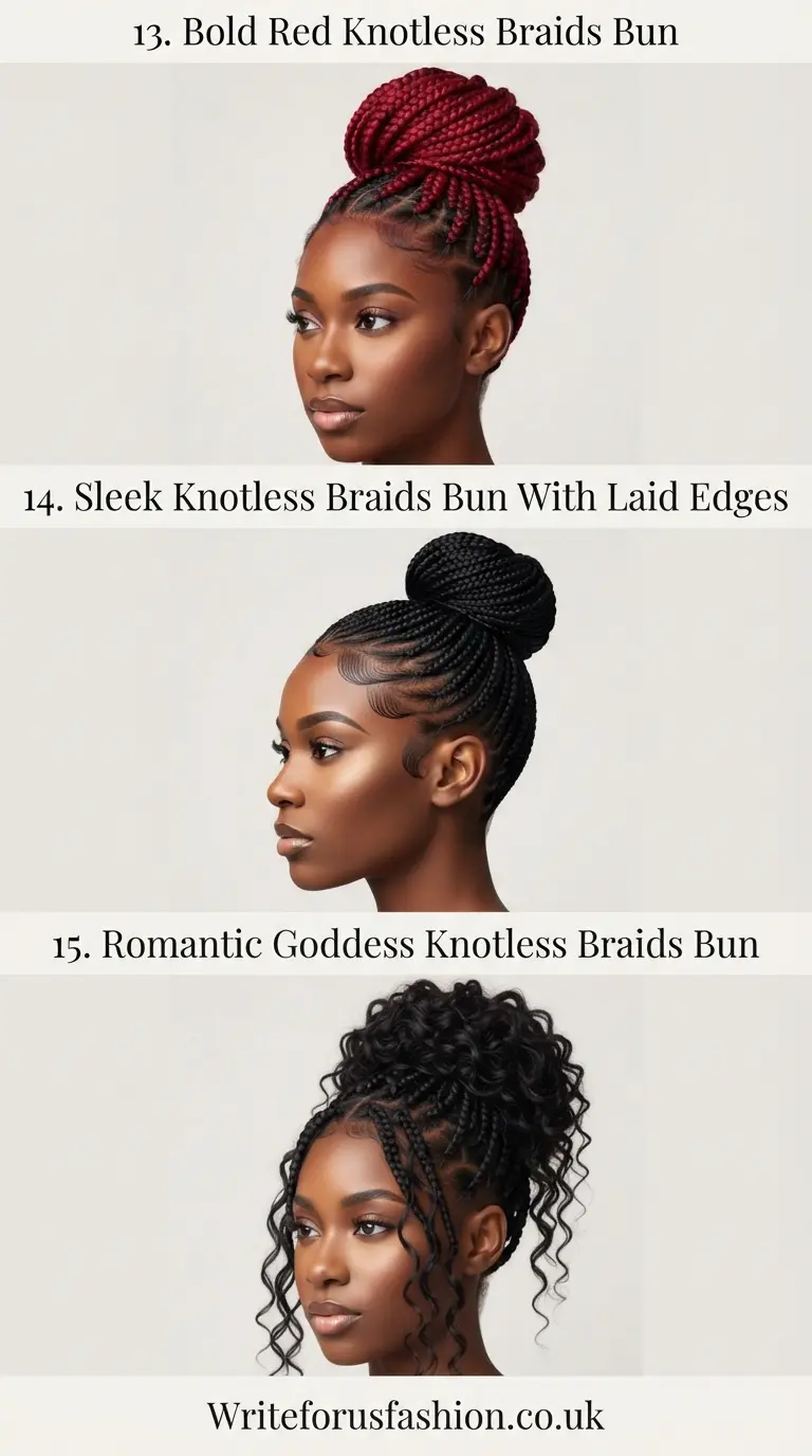 20 Gorgeous Knotless Braids Bun Hairstyles for Women to Inspire Your Next Look 6 Braids Bun Hairstyles for Women part5