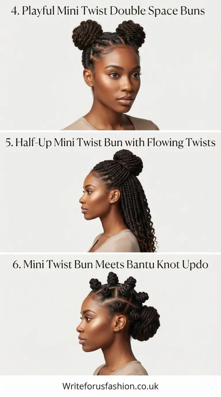 20 Chic Mini Twist Bun for Natural Hair Styles to Try Today 3 Chic Mini Twist Bun for Natural Hair Styles part2