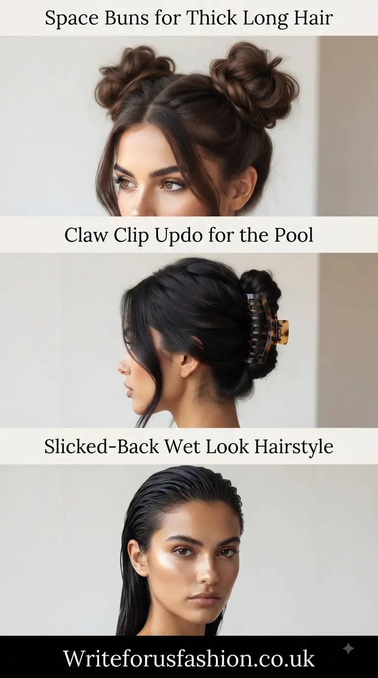 20 Cute & Easy Pool Hairstyles for Thick Long Hair 3 Cute & Easy Pool Hairstyles for Thick Long Hair part 2
