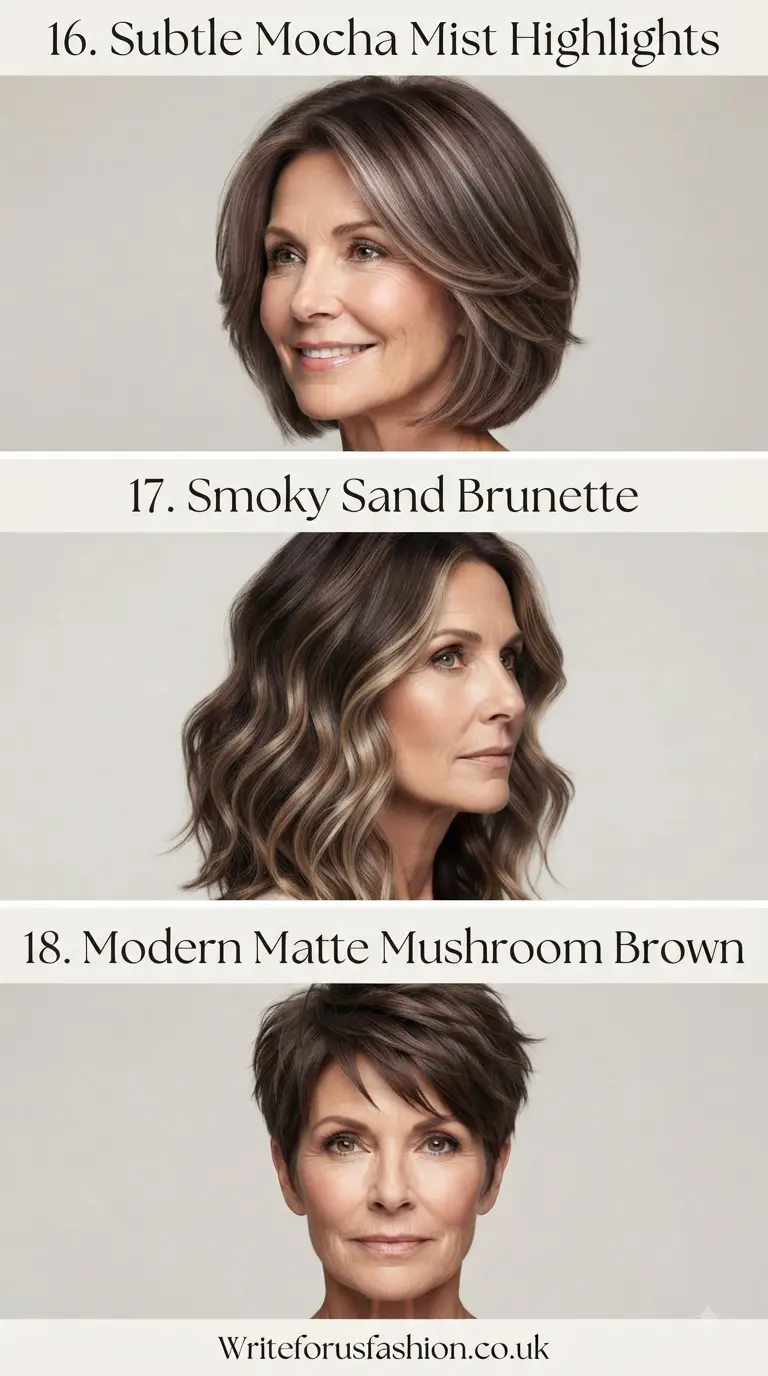 20 Elegant Mushroom Brunette Highlights for Older Women 7 Elegant Mushroom Brunette Highlights for Older Women last part