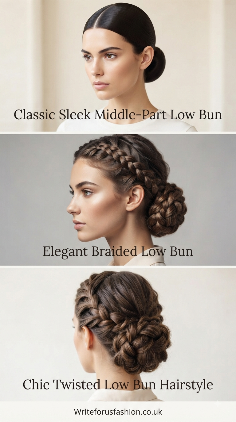 20 Elegant Professional Low Bun Hairstyles With a Middle Part 2 Elegant Professional Low Bun Hairstyles With a Middle Part 1