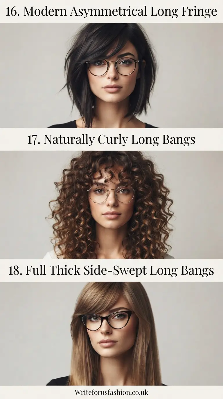 20 Gorgeous Long Bangs for Women with Glasses That Flatter Every Face 7 Gorgeous Long Bangs for Women with Glasses That Flatter Every Face last part