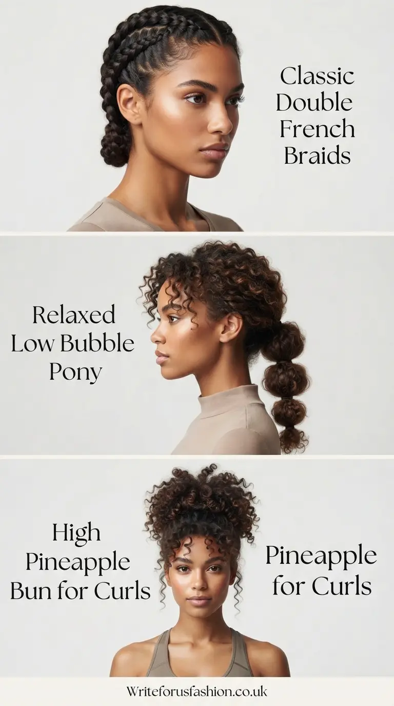 Hiking Hairstyles for Women With Curly Hair part1