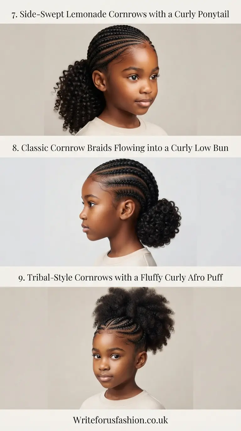 20 Adorable Little Girls Cornrows with Curly Ponytail Ideas 4 Little Girls Cornrows with Curly Ponytail Ideas part 3