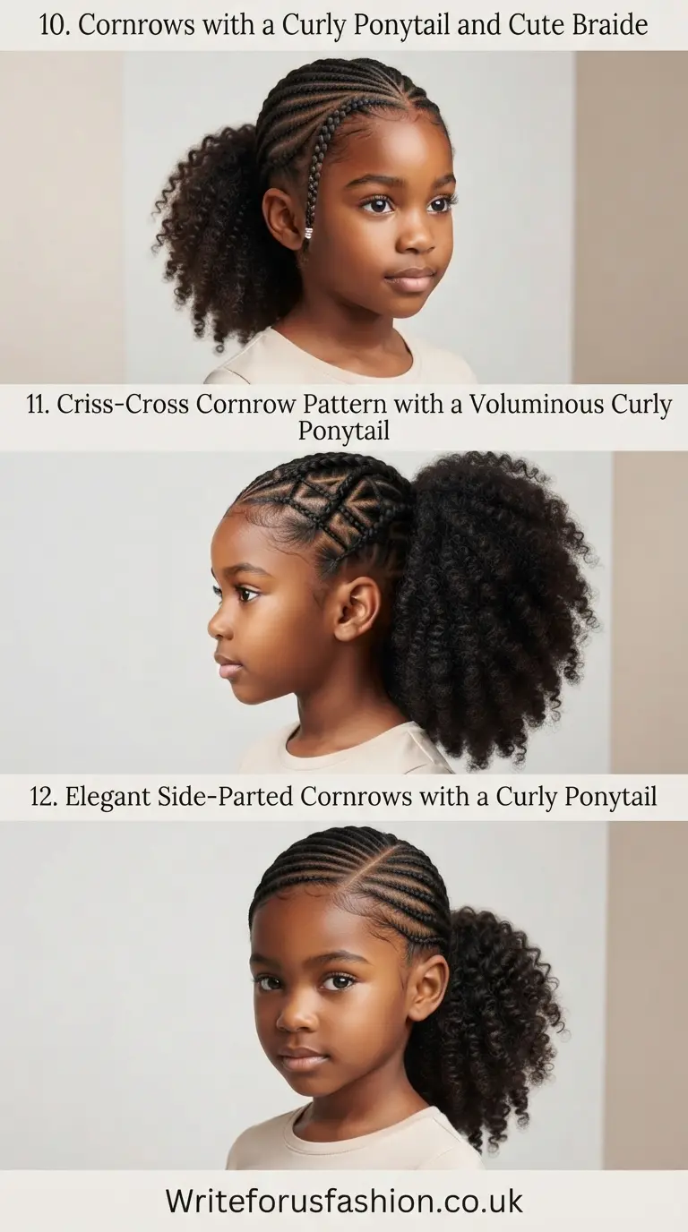 20 Adorable Little Girls Cornrows with Curly Ponytail Ideas 5 Little Girls Cornrows with Curly Ponytail Ideas part 4