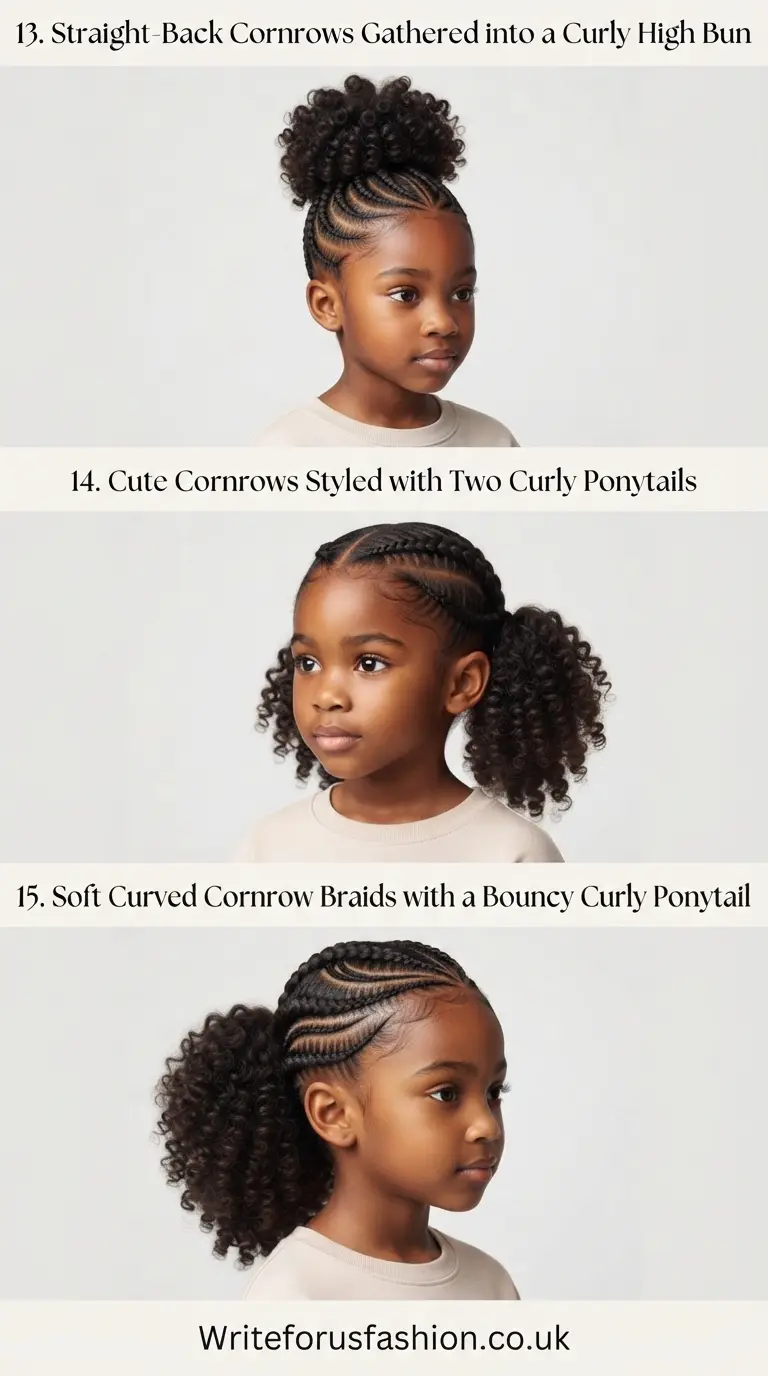 20 Adorable Little Girls Cornrows with Curly Ponytail Ideas 6 Little Girls Cornrows with Curly Ponytail Ideas part 5
