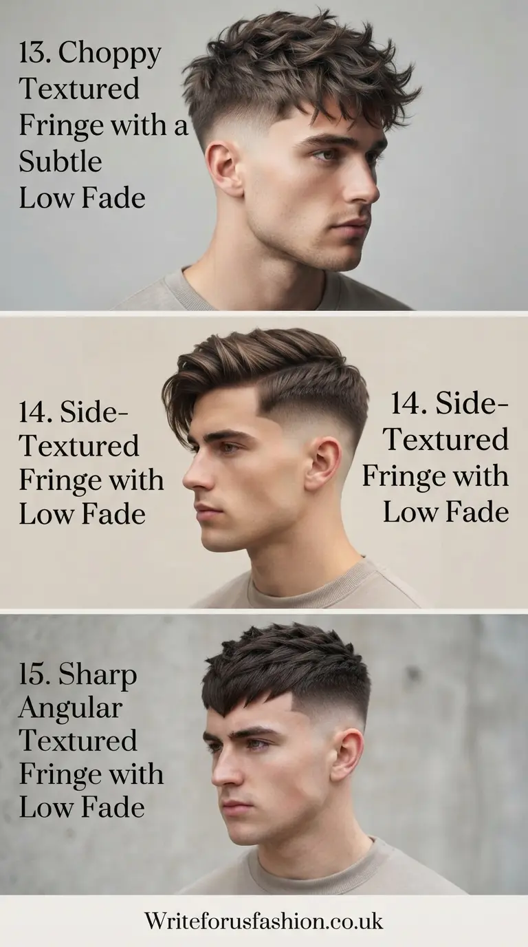 Low Fade with Textured Fringe Haircuts for Men Part5