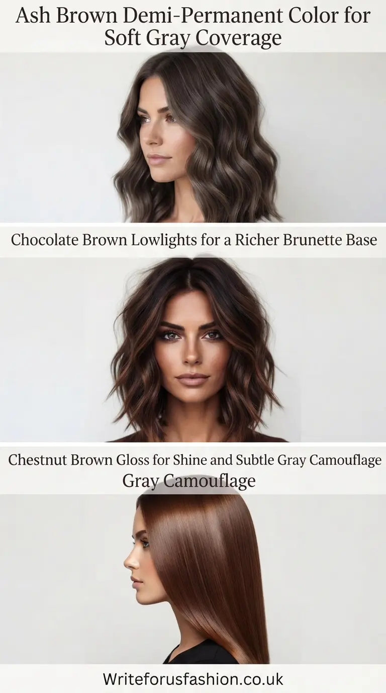 20 Best Low-Maintenance Brunette Hairstyles for Beautiful Gray Coverage 6 Low-Maintenance Brunette Hairstyles part5