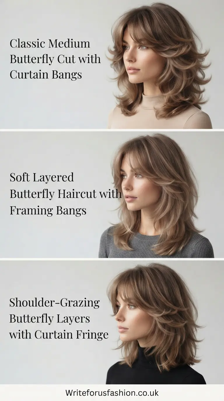 Medium Butterfly Haircut with Curtain Bangs part1
