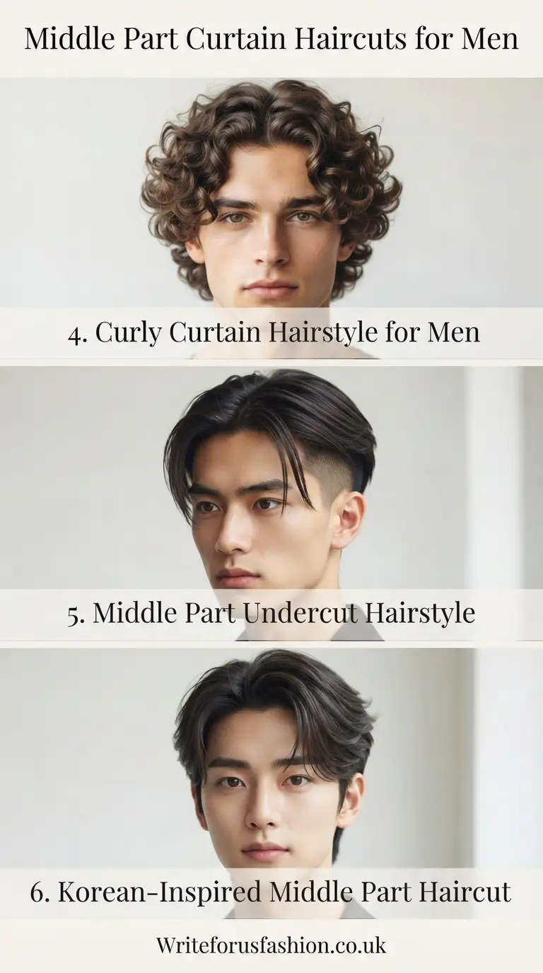 20 Trendy Middle Part Curtain Haircuts for Men to Try 3 Middle Part Curtain Haircuts for Men part2