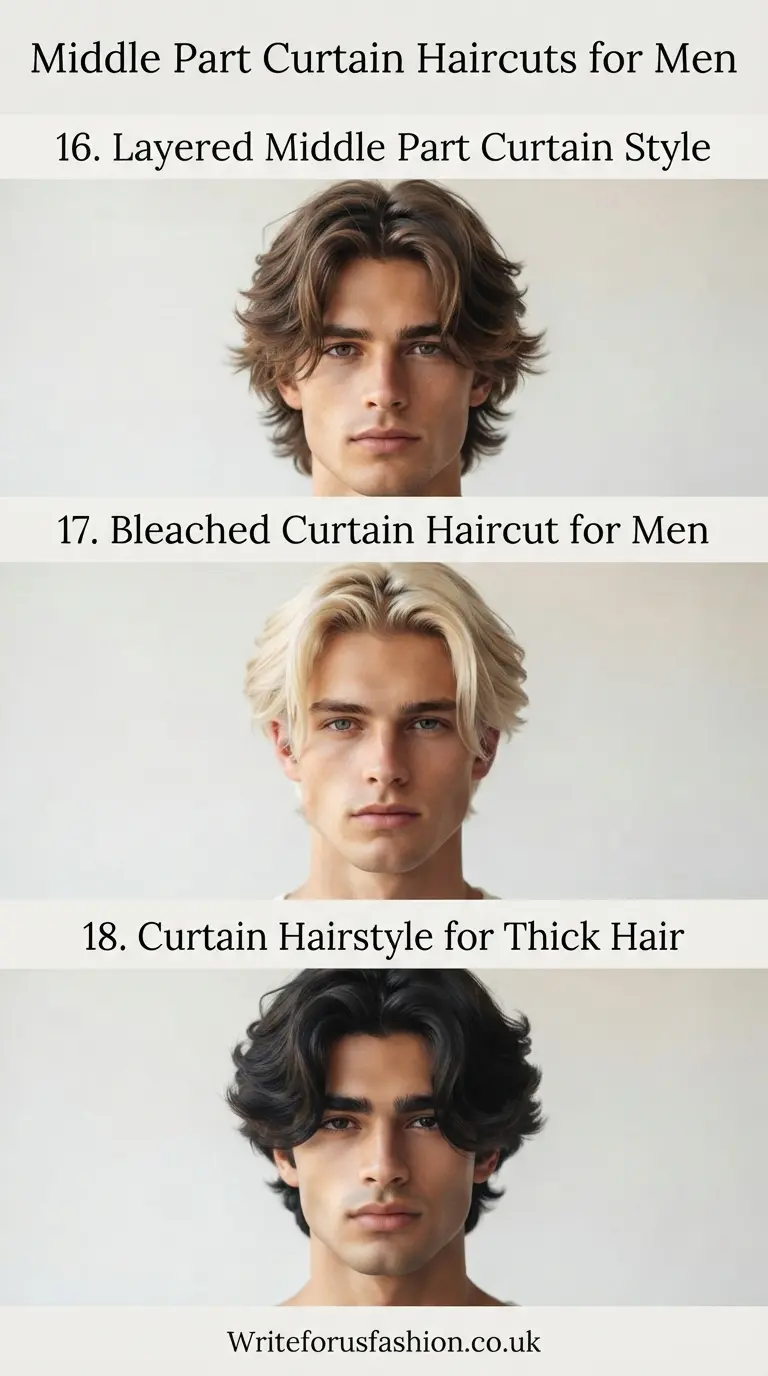 20 Trendy Middle Part Curtain Haircuts for Men to Try 7 Middle Part Curtain Haircuts for Men part6