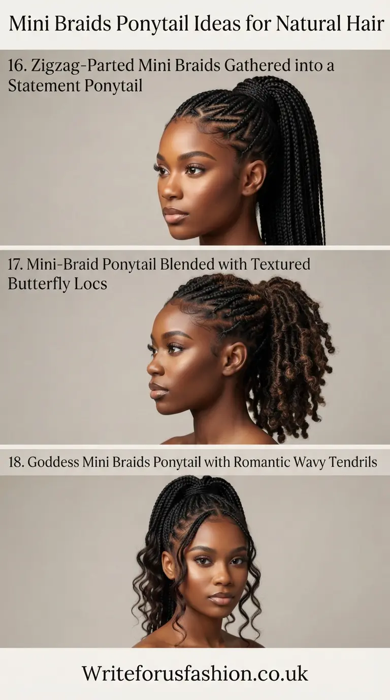 20 Gorgeous Mini Braids Ponytail Ideas for Natural Hair 7 Mini Braids Ponytail Ideas for Natural Hair part6