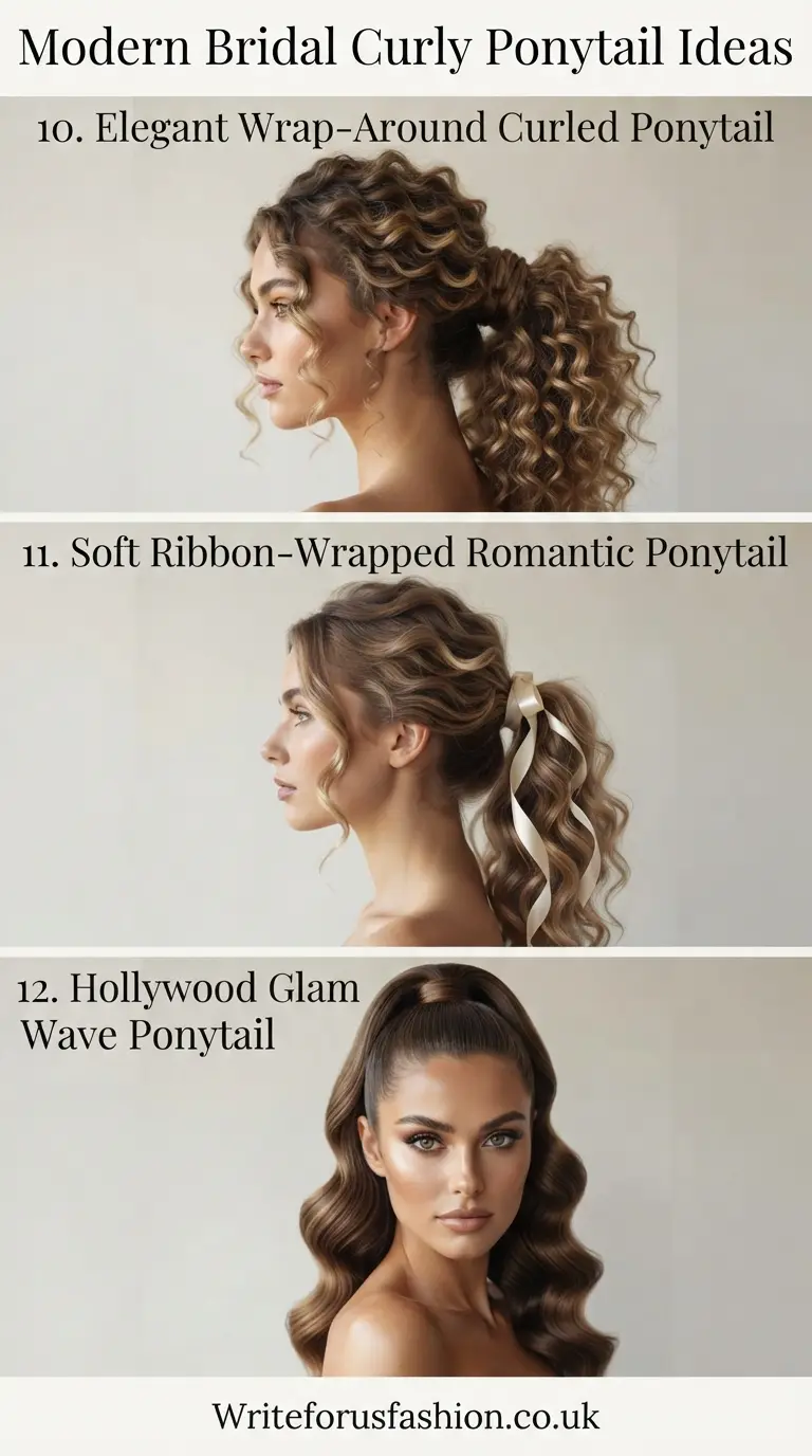 20 Gorgeous Modern Bridal Curly Ponytail Ideas for Brides 5 Modern Bridal Curly Ponytail Ideas part4