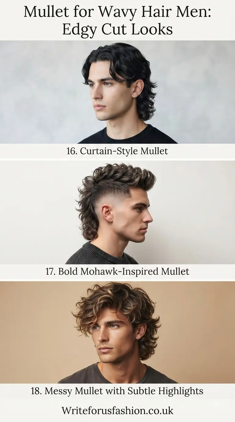 Best Modern Mullet Haircuts for Wavy Hair Men (20 Trendy Styles) 7 Mullet for Wavy Hair Men Edgy Cut Looks lastpart