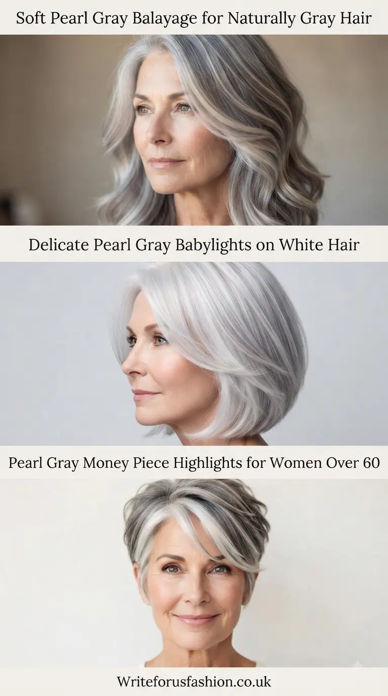20 Gorgeous Pearl Gray Hairstyle Highlight Ideas for Women Over 60 2 Pearl Gray Highlight Ideas for Women Over 60 part1