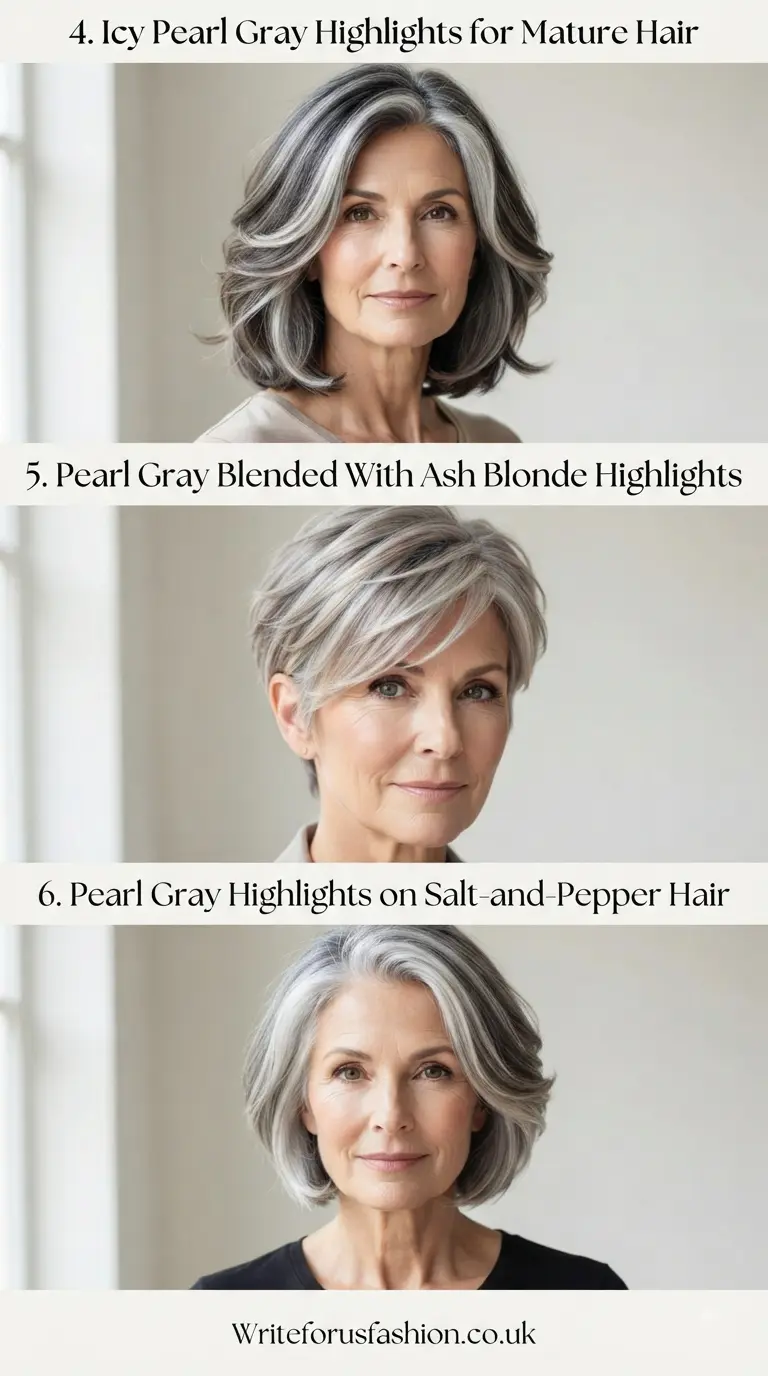 20 Gorgeous Pearl Gray Hairstyle Highlight Ideas for Women Over 60 3 Pearl Gray Highlight Ideas for Women Over 60 part2