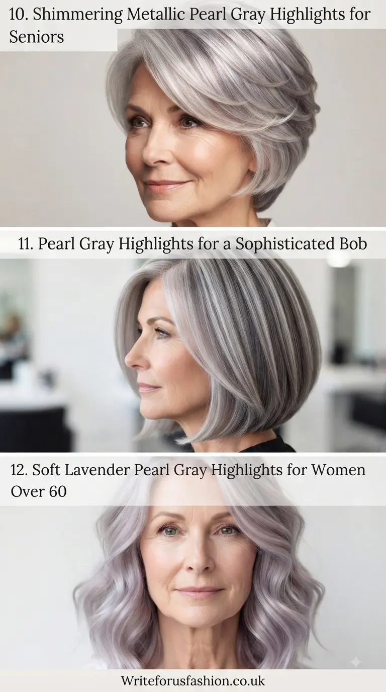 20 Gorgeous Pearl Gray Hairstyle Highlight Ideas for Women Over 60 5 Pearl Gray Highlight Ideas for Women Over 60 part4