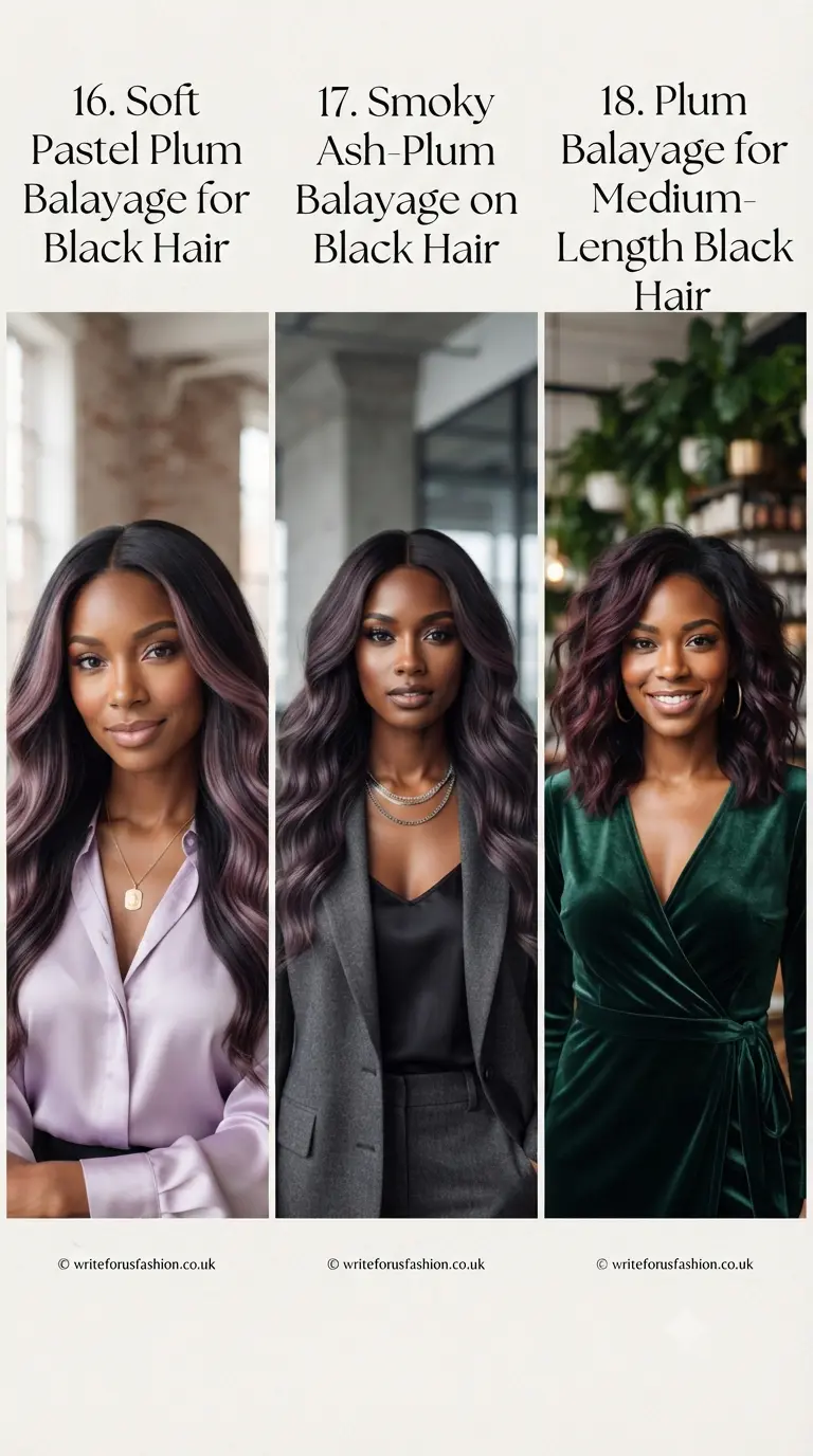 Plum Balayage Ideas for Black Hair Women last part 