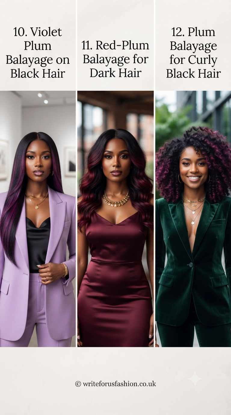 Plum Balayage Ideas for Black Hair Women  part 4