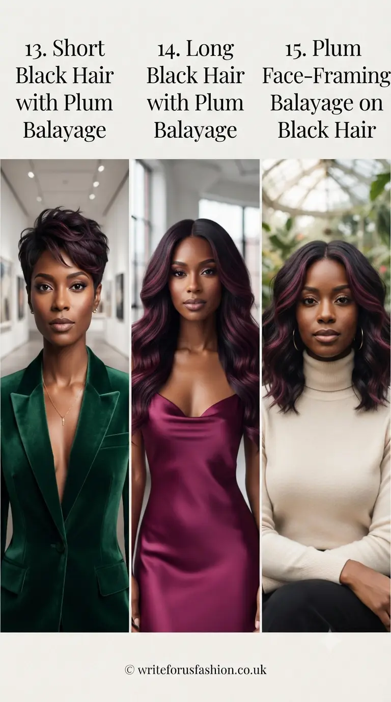 Plum Balayage Ideas for Black Hair Women  part 5