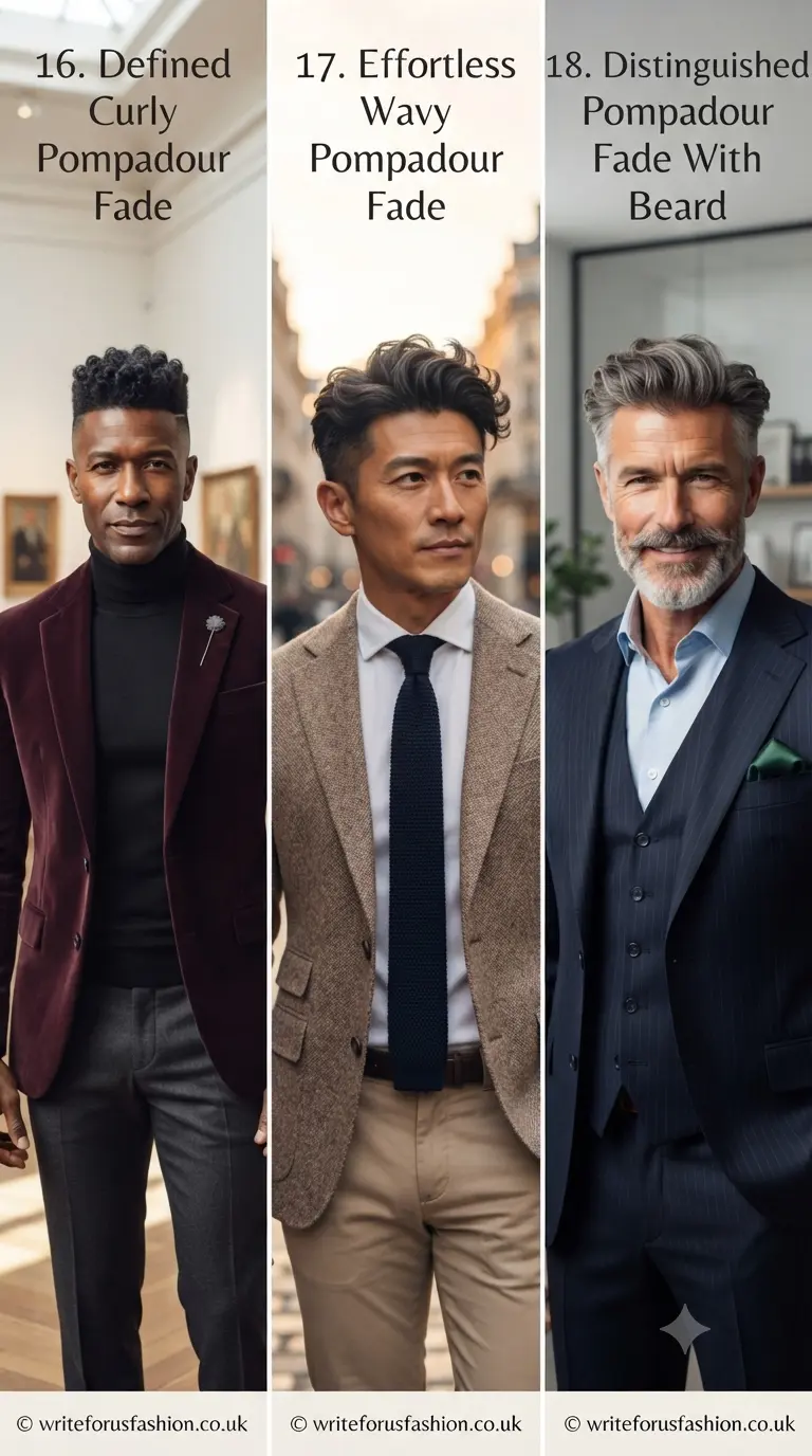 20 Sophisticated Pompadour Fade Hairstyles for Mature Men 7 Pompadour Fade Hairstyles for Mature Men last part
