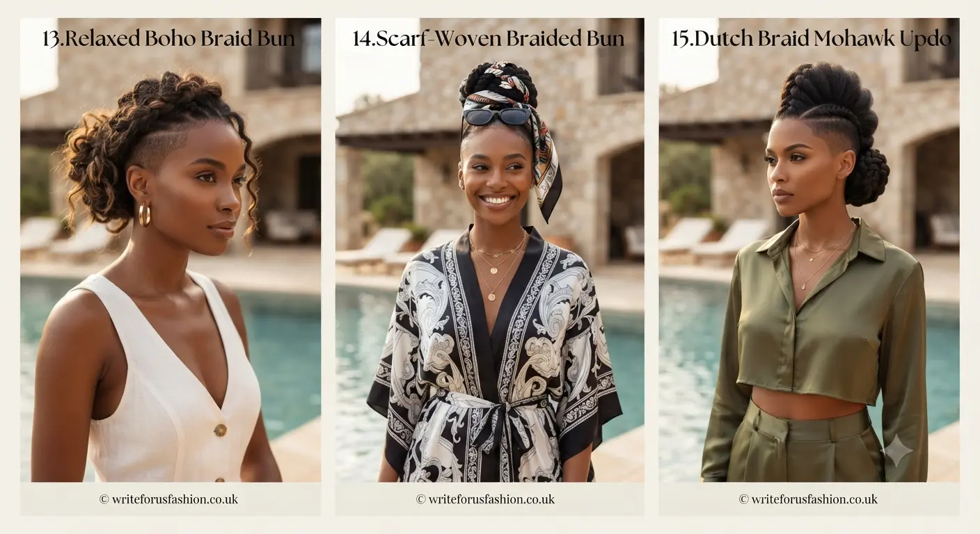 Pool Fade Braid Bun Hairstyles part 5