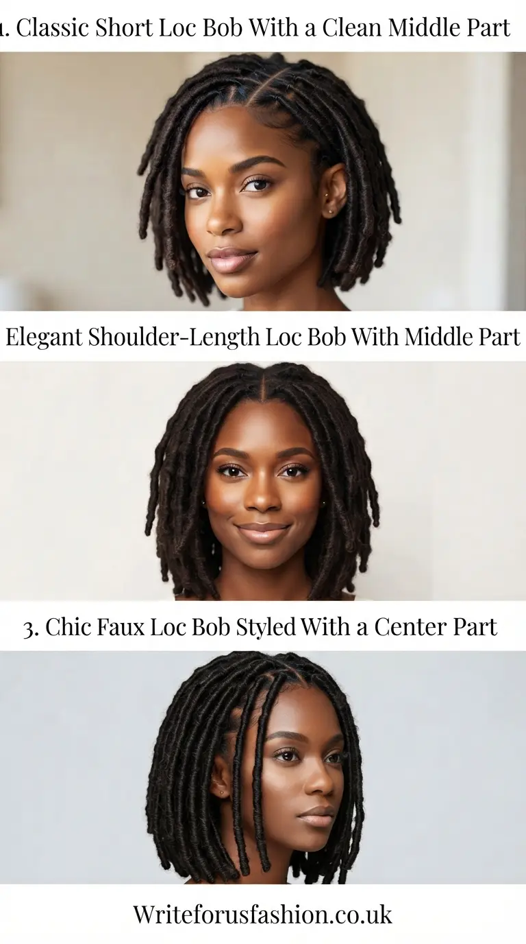 20 Stunning Loc Bob With Middle Part Styles To Try Now 2 Stunning Loc Bob With Middle Part Styles part 1