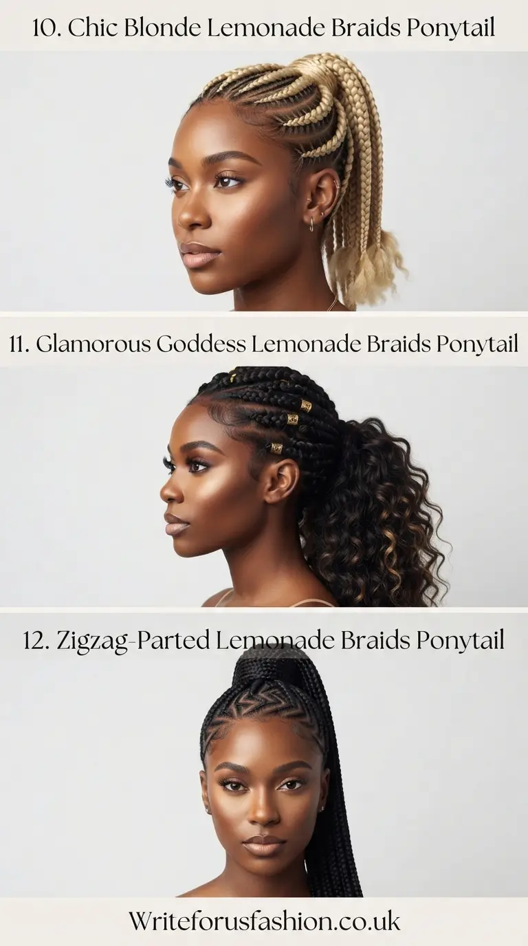 20 Gorgeous Lemonade Braids Into Ponytail Hairstyles for a Stylish Look 5 Lemonade Braids Into Ponytail Hairstyles Part 4