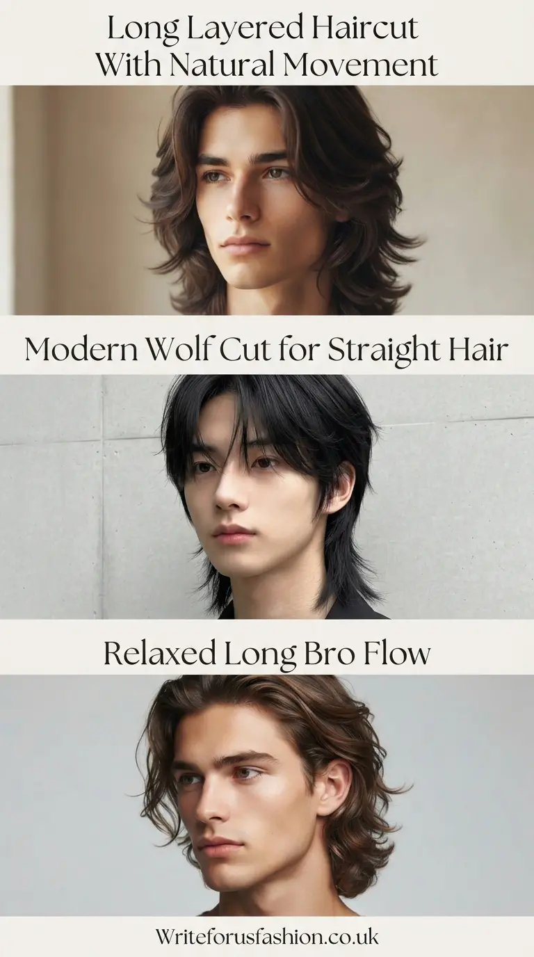 20 Stylish Long Haircuts for Boys With Straight Hair 2 Long hair can look great on boys with straight hair. Straight strands are easy to shape, and they can create a clean or relaxed look. You can keep the hair simple or try layers, a fringe, a fade, or a bun.
These long haircuts for boys with straight hair offer many easy styles to try. Pick a cut that suits your hair length, face shape, and daily routine.
1. Long Layered Haircut With Natural Movement
Long layers give straight hair more shape and movement. They also stop long hair from looking too flat or heavy.
Ask the barber to add soft layers through the ends. Keep the front a little longer for a natural look. This cut works well with loose hair and needs only light styling.
2. Modern Wolf Cut for Straight Hair
A wolf cut mixes layers with a slightly messy shape. It gives straight hair a cool, relaxed look without needing tight curls or waves.
Keep more length at the back and add shorter layers around the top. Use a small amount of styling cream if you want more texture. You can also let the hair fall naturally.
3. Relaxed Long Bro Flow
The bro flow is a simple choice for boys who like longer hair. The hair usually falls back from the face and creates a smooth, natural shape.
Let the hair grow to the shoulders or slightly above them. Keep the ends neat with regular trims. This style looks good with little or no product.
4. Classic Middle Part Long Cut
A middle part gives long straight hair a clean and balanced look. It also keeps the style simple and easy to manage.
Part the hair down the middle and let both sides fall naturally. Ask for light layers if your hair feels too heavy. This cut works well for school, casual days, and special events.
5. Long Man Bun With Undercut
A man bun keeps long hair away from the face. Adding an undercut gives the style a sharper look.
Keep the top and back long enough to tie into a bun. The sides can stay short and clean. This style needs some care because the long hair must stay healthy and easy to tie.
6. Casual Surfer Shag Hairstyle
A surfer shag gives straight hair a loose and casual shape. It works best with medium to long hair.
Ask for uneven layers around the sides and back. Keep the finish soft instead of very sharp. You can leave the hair natural for an easy everyday style.
7. Shoulder-Length Blunt Haircut
A blunt cut keeps the ends at almost the same length. It gives straight hair a strong and clean shape.
This style works especially well if the hair is thick and healthy. Trim the ends often to keep the line neat. You can wear it with a middle part or a side part.
8. Long Side-Swept Hairstyle
A side-swept style moves the front hair toward one side. It gives long straight hair a simple but stylish shape.
Ask for longer layers around the front. Use a small amount of light hair product to hold the part. Avoid using too much product, as it can make straight hair look heavy.
9. Contemporary Long Mullet Cut
A long mullet keeps the back long while making the sides and top shorter. It creates a bold look without removing all the length.
Ask your barber to blend the layers instead of making the change too harsh. Straight hair can show the shape clearly. This cut suits boys who want something different.
10. Long Textured Fringe Haircut
A long fringe adds style to straight hair around the forehead. Light texture keeps the fringe from looking too heavy.
Keep the front long enough to fall near the eyebrows. Add soft layers around the sides. You can wear the fringe forward or move it slightly to one side.
11. Cool Skater-Inspired Long Hair
Skater-style long hair has a relaxed and youthful feel. It often uses longer layers and a loose shape.
Keep the hair around the ears and neck slightly long. Let the front fall naturally around the face. This cut looks best when you avoid making it too neat.
12. Long Hair With a Clean Taper Fade
A taper fade can make long hair look cleaner around the sides. The top and back keep their length while the hair near the ears becomes shorter.
Tell your barber how much length you want to keep. A low taper gives a softer change. This style works well if you want long hair without a fully long shape on the sides.
13. Long Flow Tucked Behind the Ears
Tucking long hair behind the ears creates a neat and simple look. It also keeps the hair away from the face.
Keep the length around the shoulders or slightly shorter. Add light layers if the hair feels too thick. This style works well with a middle or soft side part.
14. Sleek Chin-Length Bob for Boys
A chin-length bob gives straight hair a clean and modern shape. It is shorter than most long hairstyles but still offers enough length for different looks.
Keep the ends around the chin and trim them evenly. A middle part can make the style look balanced. Use a light cream if you need to control flyaways.
15. Braided Long Hairstyle for Boys
Braids give boys with long straight hair a practical styling option. They keep the hair together and can reduce daily styling time.
You can try one braid, two braids, or several smaller braids. Keep the braids comfortable and avoid tying them too tightly. Clean, healthy hair will also make the style look better.
16. Long Hair With Stylish Surgical Lines
Surgical lines add a sharp detail to a long hairstyle. A barber creates a clean shaved line in a short section of the sides.
This look works well with a taper or undercut. Keep the long hair on top and at the back for contrast. Ask an experienced barber to create the line evenly.
17. Soft Feathered Long Layers
Feathered layers make long straight hair look lighter. The ends gently move away from the face instead of hanging in one heavy line.
Ask for soft layers around the face and through the ends. This cut works well for medium and thick hair. A simple brush is often enough to style it.
18. Edgy Emo-Inspired Long Shag
An emo-inspired shag uses long layers and a strong fringe. It creates a bold look with plenty of shape around the face.
Keep the front longer and add uneven layers around the sides. Straight hair makes the layers easy to see. You can leave the finish natural or use a little styling product.
19. Sleek Slicked-Back Long Hairstyle
Slicked-back hair gives long straight hair a neat and polished look. It works well for events or days when you want a cleaner style.
Brush the hair away from the face and use a small amount of styling gel or cream. Do not use too much product. The hair should still look natural and move easily.
20. Natural Center-Parted Flow
A center-parted flow is one of the easiest long hairstyles to maintain. It lets straight hair fall naturally on both sides of the face.
Keep the length even and ask for light layers if needed. Part the hair while it is slightly damp and let it dry naturally. This gives you a simple style with little daily effort.
Choosing the Right Long Haircut
Think about your hair type before choosing a cut. Thick straight hair may need layers to remove extra weight. Fine hair can look fuller with fewer layers and a clean shape.
Also think about how much time you want to spend styling your hair. A natural long cut needs less work than a slicked-back style or a detailed fade.
Regular trims help keep long hair healthy and neat. Use a gentle shampoo, condition the lengths, and avoid too much heat from styling tools.
Final Thoughts on Long Haircuts for Boys
There are many good long haircuts for boys with straight hair, from simple center parts to bold mullets and layered shags. The best choice depends on your hair thickness, face shape, and personal style.
Choose a cut that feels comfortable and easy to manage. Show your barber a clear photo before the haircut so you both know the look you want. With regular trims and basic hair care, long straight hair can stay neat, healthy, and stylish.
FAQs
Is long hair good for boys with straight hair?
Yes. Straight hair works well with many long cuts because it falls naturally. Layers can also add shape and movement.
How long should boys' hair be for a long haircut?
There is no fixed length. Hair can reach the chin, shoulders, or lower depending on the style you want.
How often should boys trim long hair?
A trim every 8 to 12 weeks can help keep the ends neat. Boys with layered or shaped cuts may need trims more often.
What is the easiest long hairstyle for straight hair?
A center-parted flow or simple long layered cut is easy to manage. Both styles can look good with little styling.
How can boys keep long straight hair healthy?
Wash the hair as needed and use conditioner on the longer sections. Avoid too much heat and trim damaged ends when needed.