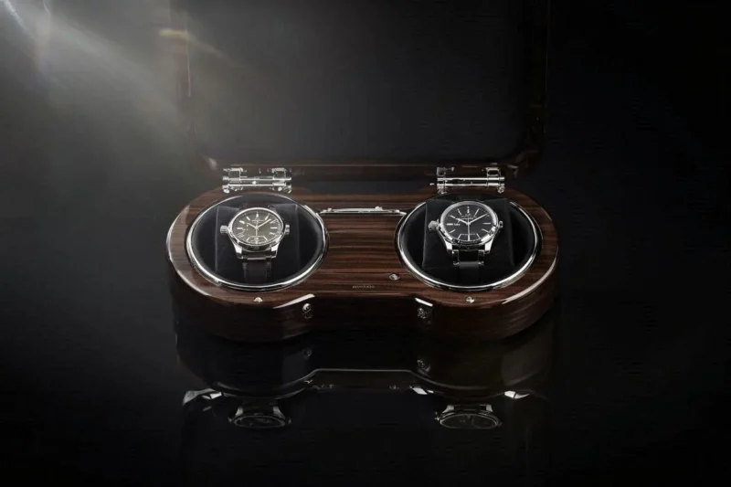 2 Watch Winder in Zebrano Ebony Wood Piano Lacquer
