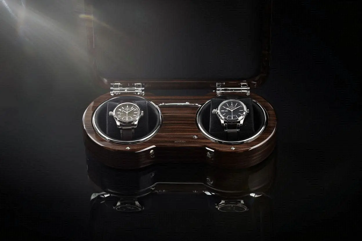 2 Watch Winder in Zebrano Ebony Wood Piano Lacquer
