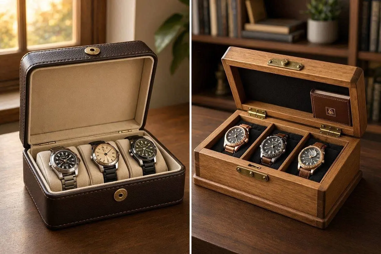 Leather Watch Boxes vs Wooden Watch Boxes