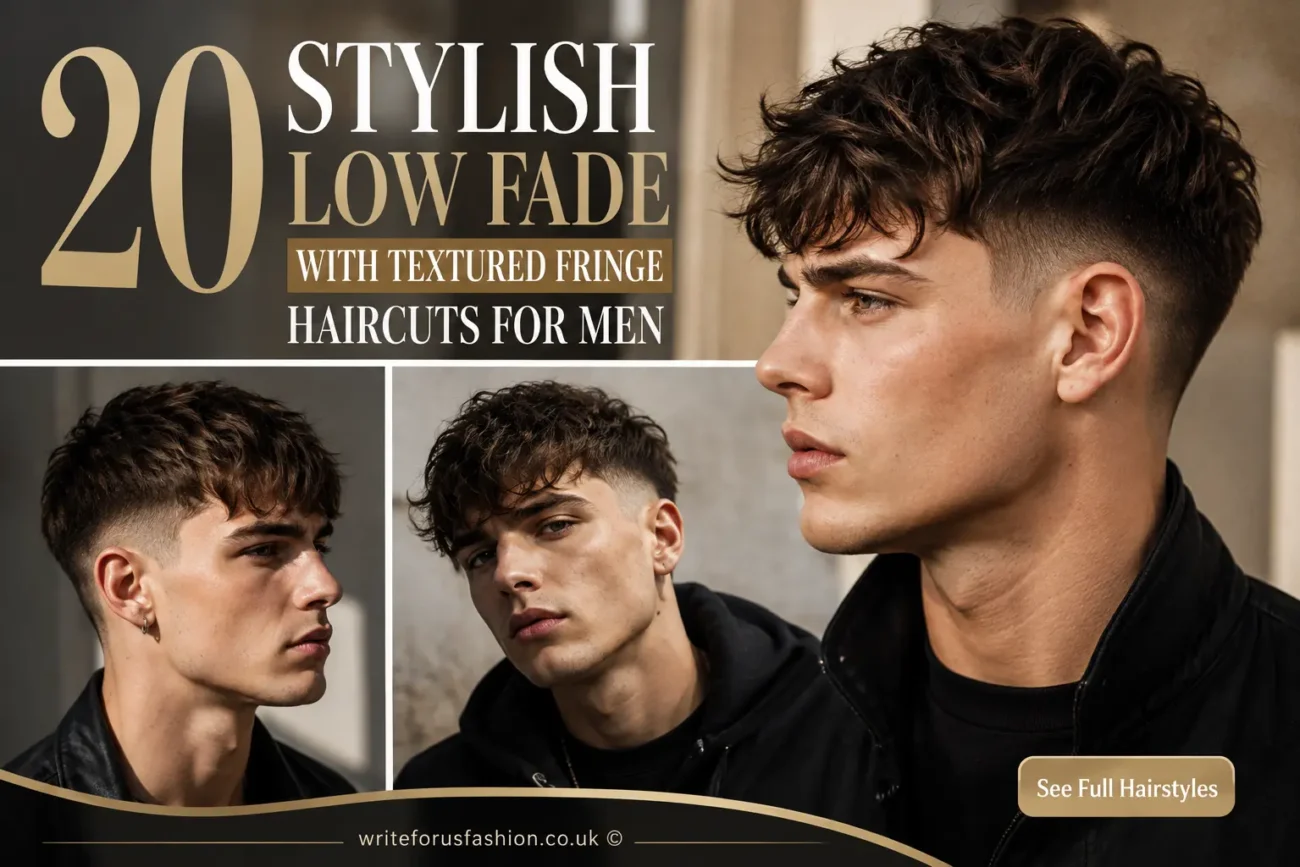 Low Fade with Textured Fringe Haircuts for Mens