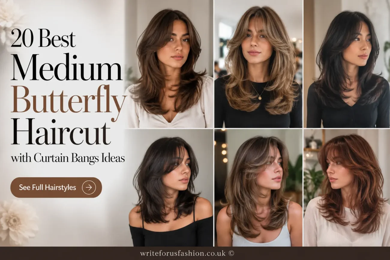 Medium Butterfly Haircut with Curtain Bangs Ideas