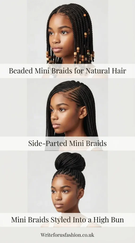 20 Beautiful Mini Braids on Natural Hair to Try This Year 3 Mini Braids on Natural Hair part2