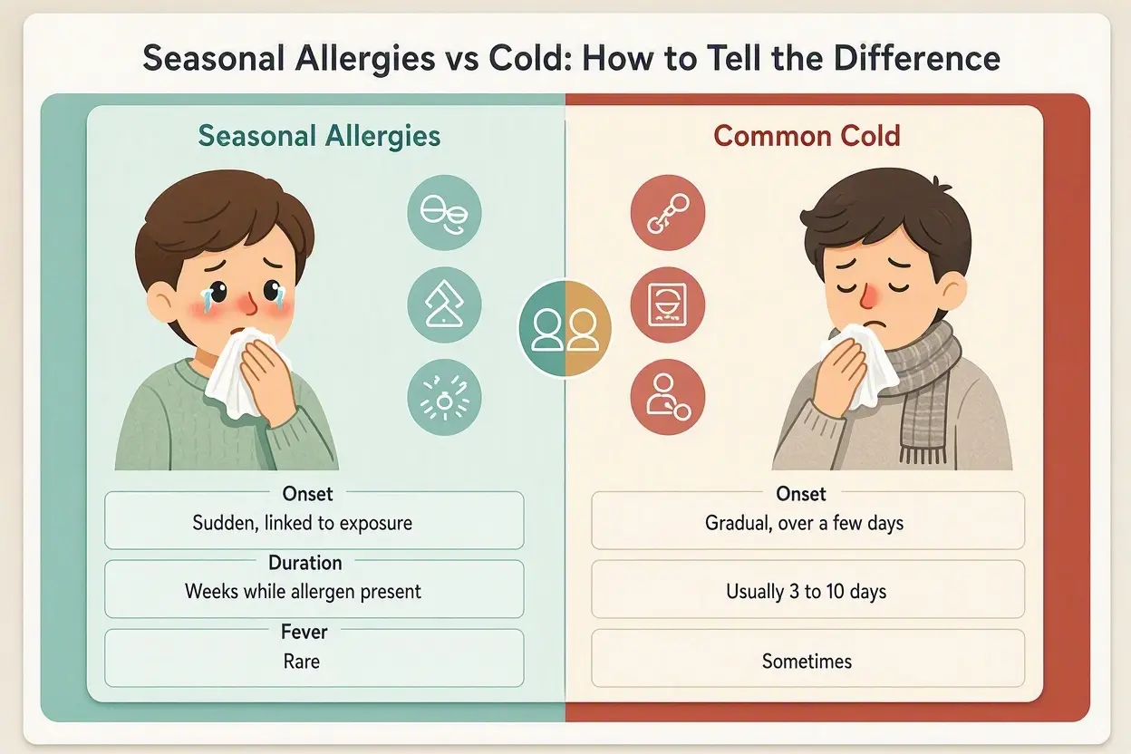 Seasonal Allergies vs Cold