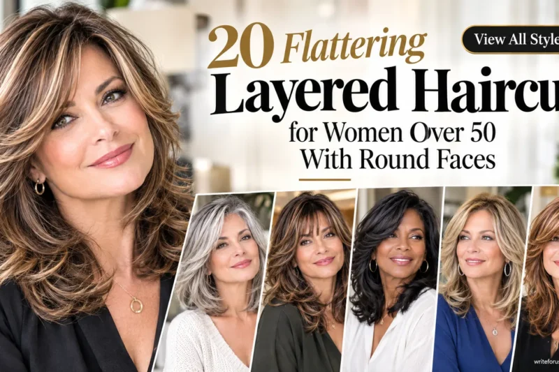 20 Flattering Layered Haircuts for Women Over 50 With Round Faces