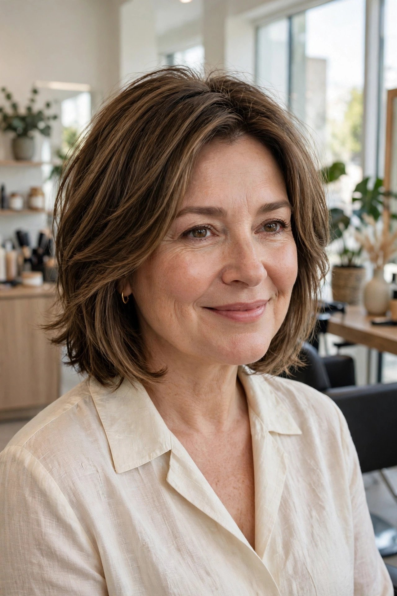 What Hairstyle Suits a Round Face for Women Over 40?